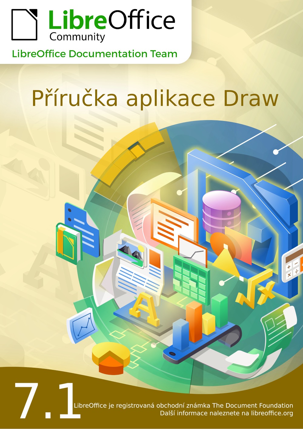 Obálka českého překladu příručky pro LibreOffice Draw 7.1
