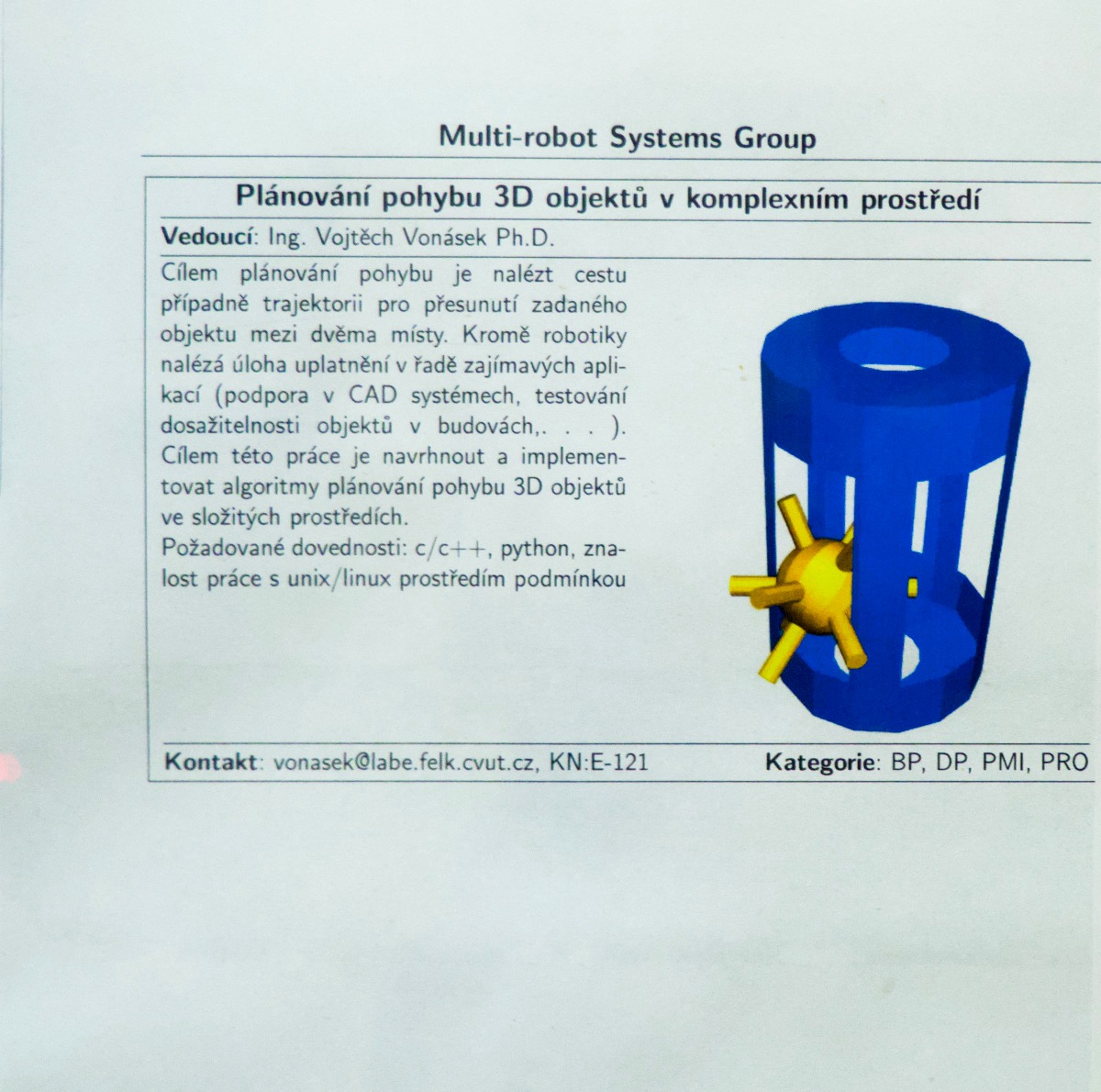 Ježek v kleci i na Fakultě elektrotechniky
