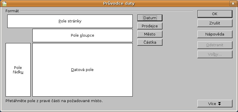 Okno Průvodce daty