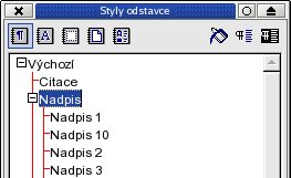 Hierarchické zobrazení stylů