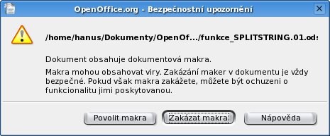 Povolení maker při otevírání souboru