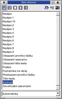Stylista - styl odstavce Výchozí
