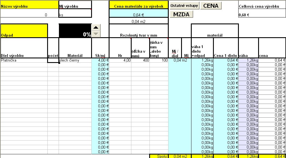 List materiál.