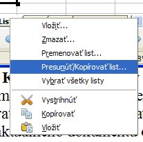 Kontextová ponuka Presunúť/kopírovať list…