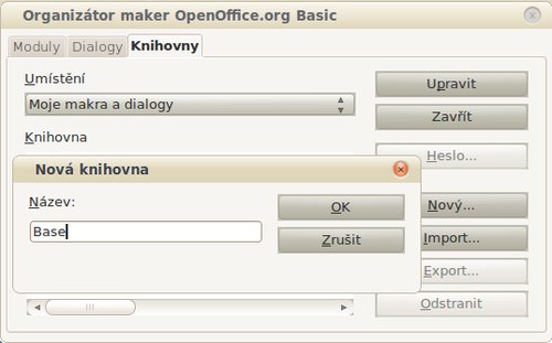Obrázek č. 3: Vytváříme novou knihovnu maker
