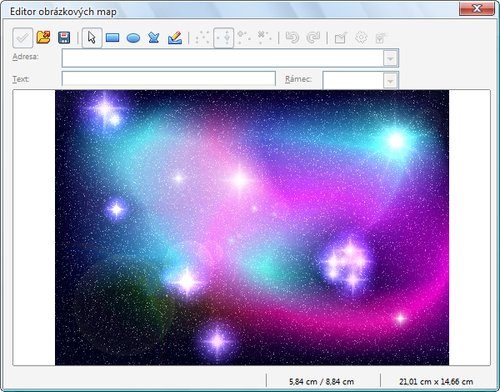 Otevřené okno Editoru obrázkových map s vloženým obrázkem