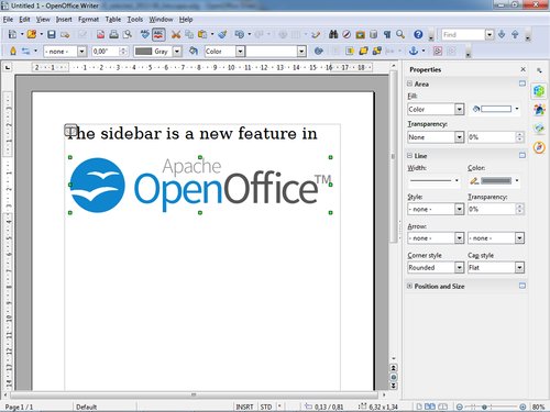 Nový boční panel v Apache OpenOffice 4.0