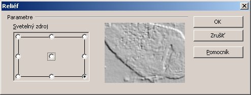 Dialógové okno Reliéf