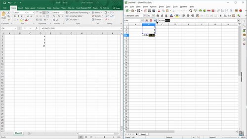 LibreOffice 5.2 vs Microsoft Office 2016