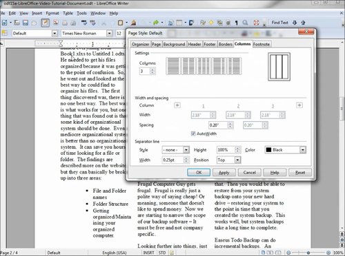 LibreOffice-Writer (44) Newspaper column format