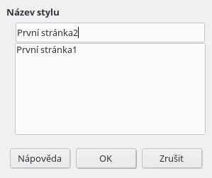 Vytvoření nového stylu stránky