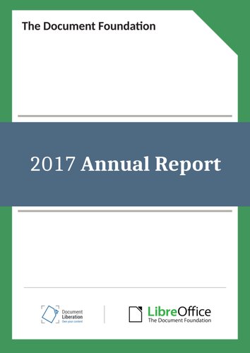 Obálka Výroční zprávy za rok 2017 (blog.documentfoundation.org)