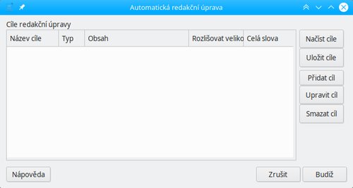 Prázdné okno Automatická redakční úprava