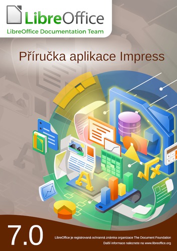 Obálka českého překladu příručky pro LibreOffice Impress 7.0