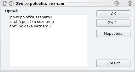 Položku ze seznamu si můžete změnit