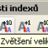 Panel nástrojov „JP Posúvanie veľkosti indexov“