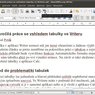 Červeně podtržená, špatně napsaná nebo neznámá slova, kurzor myši na ikonce Automatická kontrola pravopisu