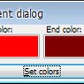 Dialogové okno pro výběr počáteční a koncové barvy gradientu