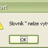 Oznam o tom, že slovník bez názvu sa nedá vytvoriť