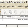 Zatím prázdná tabulka KnihaObor