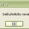 Informácia o tom, že sa na konci riadkov nenašli ďalšie jednoznakové predložky a spojky