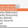 Výběr jazyka prostřednictvím klávesnice