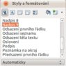 Aktivní okno Styly a formátování