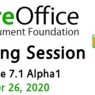 Logo akce Bug Hunting Session LibreOffice 7.1 Alpha 1