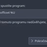 Upozornění při startu OpenOffice