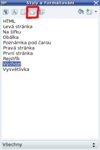 Otevřené okno Styly a formátování