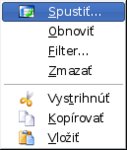 Kontextová ponuka Spustiť...