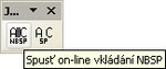 Panel nástrojov „JP on-line vkladanie NBSP“