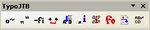 Panel nástrojov TypoJTB bez oddeľujúcich čiar