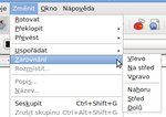 Obrázek 9: Volba Zarovnání z nabídky Změnit