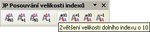 Panel nástrojov „JP Posúvanie veľkosti indexov“