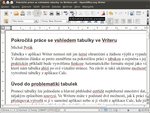 Červeně podtržená, špatně napsaná nebo neznámá slova, kurzor myši na ikonce Automatická kontrola pravopisu