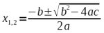 &p x_1, 2_=/-b +- ^ b'2'-4 ac^ /2 a/