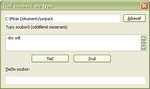 Výber adresára a zadanie prípon súborov