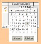 Okénko pro zadání data