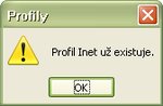 Nie je možné vytvoriť už existujúci profil
