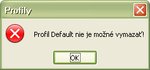 Profil „Default“ nie je možné vymazať