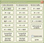 Pracovné okno pre zámeny medzier a spojovníkov
