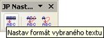 Panel nástrojov „JP Nastavenie parametrov formátu textu“