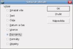 Calc – dialog pro mazání obsahu buněk