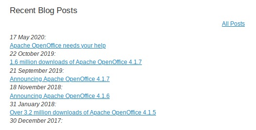 Aktivita na blogu OpenOffice
